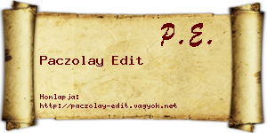 Paczolay Edit névjegykártya